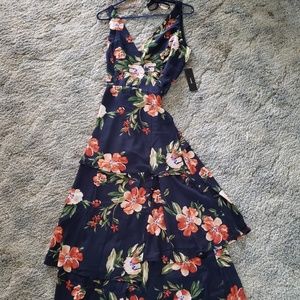 Never worn floral wrap maxi dress